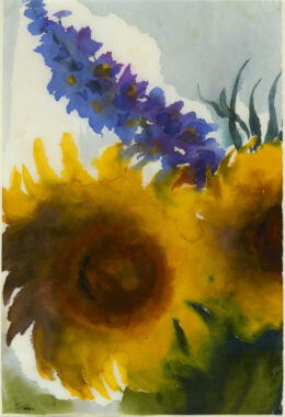 Emil Nolde, Sunflowers and delphiniums