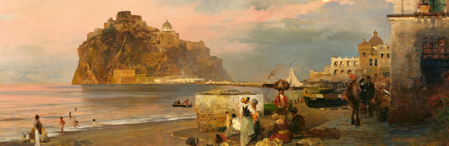 Oswald Achenbach - Abendstimmung am Hafen von Ischia